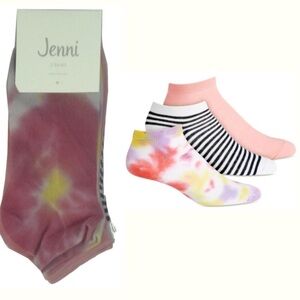 3-Pack Jenni Women's Multicolor Ankle Socks -